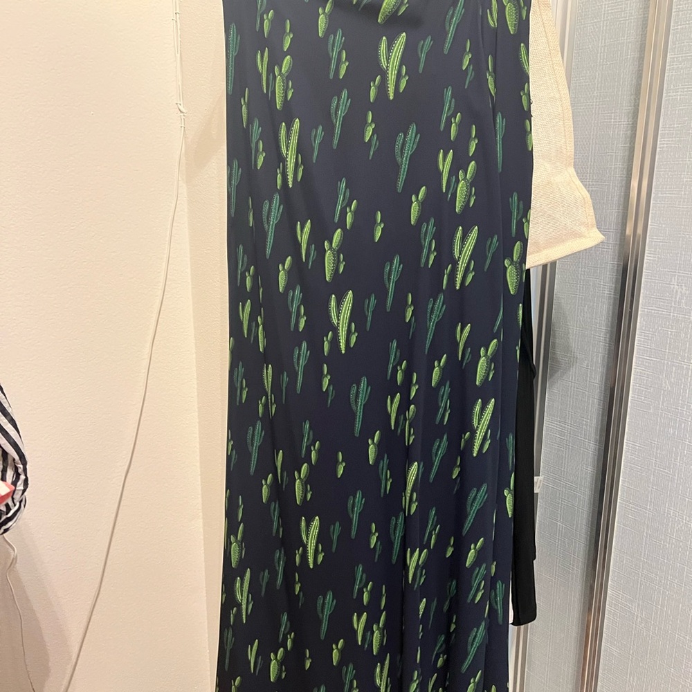 Navy Blue Cactus Print Skirt and top set
